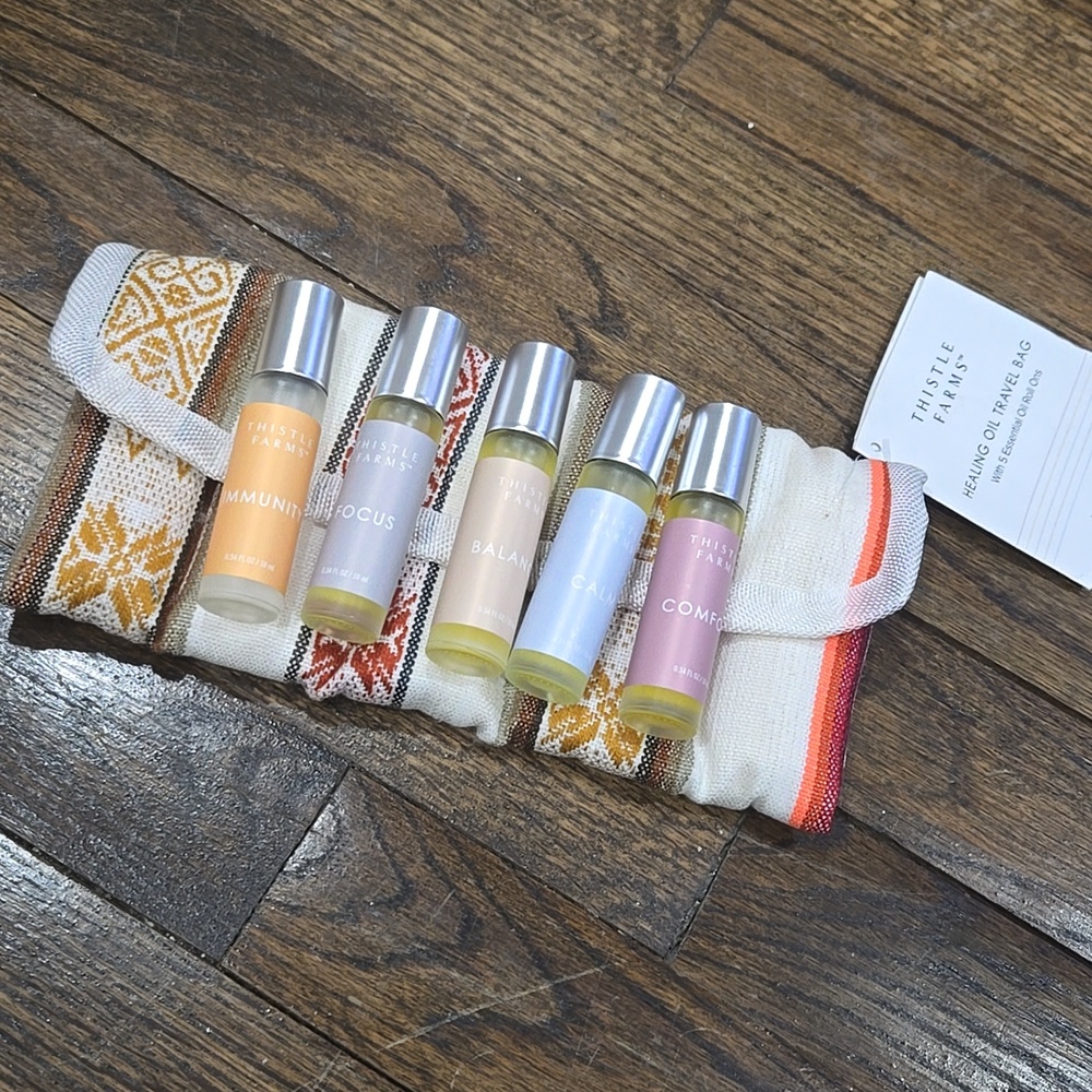 Thistle farms Healing essential oil roll On Travel Bag 5 Oils
